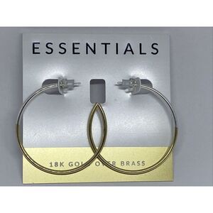 Essentials Two-Tone Medium Hoop Earrings in Silver- & Gold-Plate MSRP $50 CP217